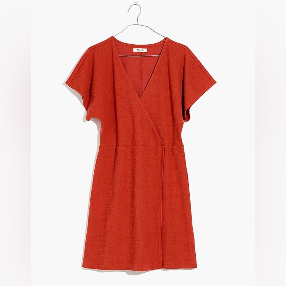 Madewell Cross-Front Flutter-Sleeve Mini Dress